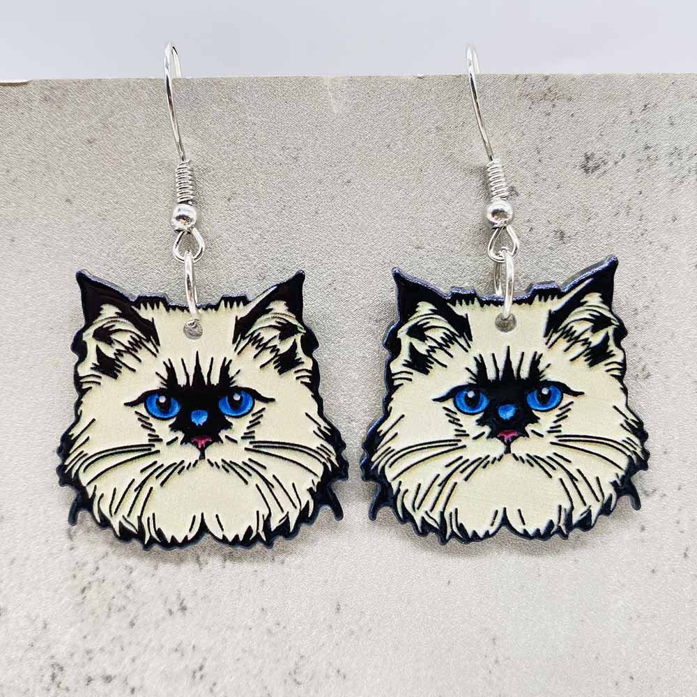 Wholesale Cartoon Animal Cute Cat Acrylic Earrings