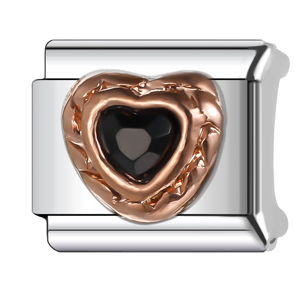 Wholesale Italian Charm Bracelet 9mm DIY Splicing Diamond Light Luxury Series Stainless Steel Composable Bracelet