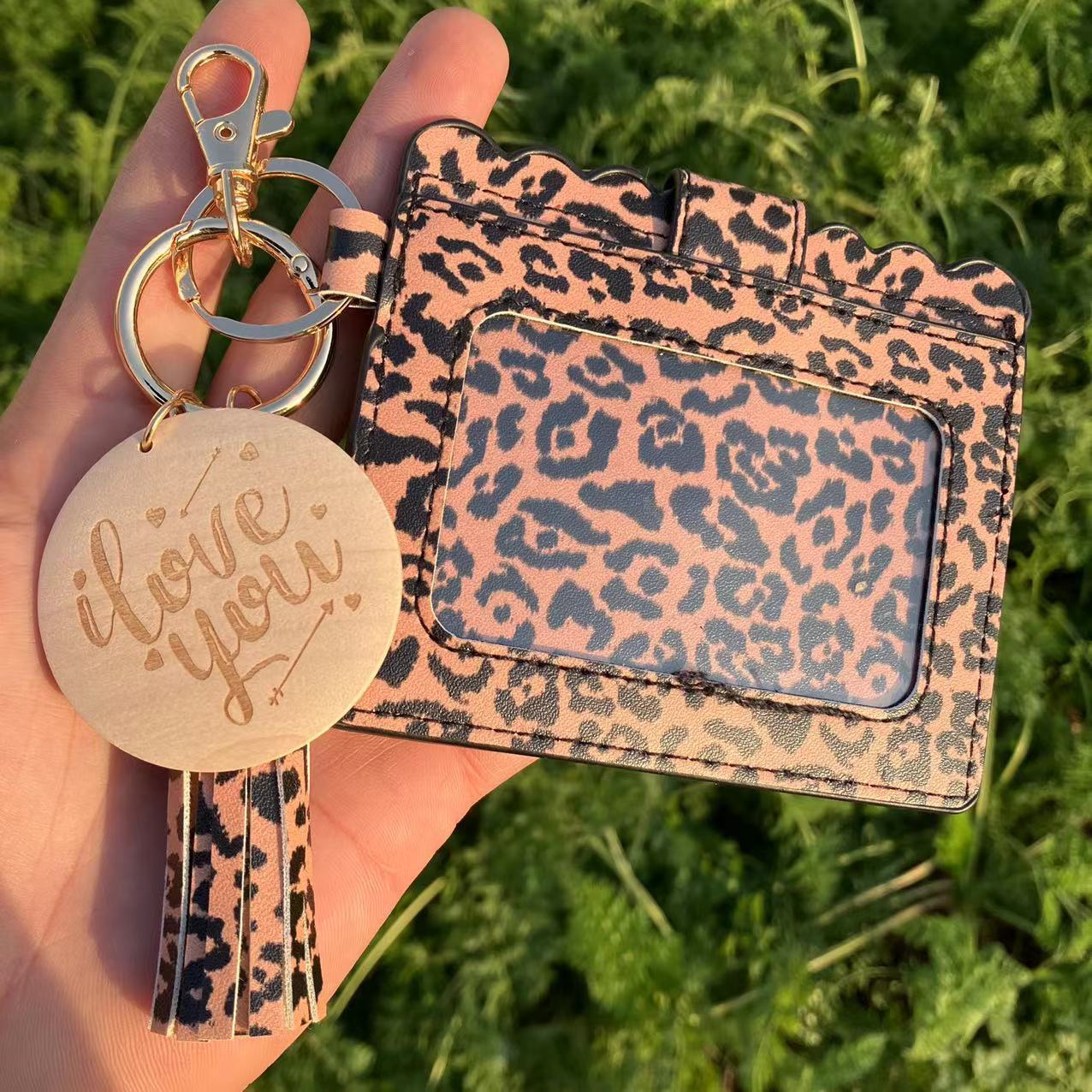 Wholesale Butterfly Leopard Cactus Tie Dye Card Holder Keychain Wristlet Keychain ACC-KC-QiuXue016