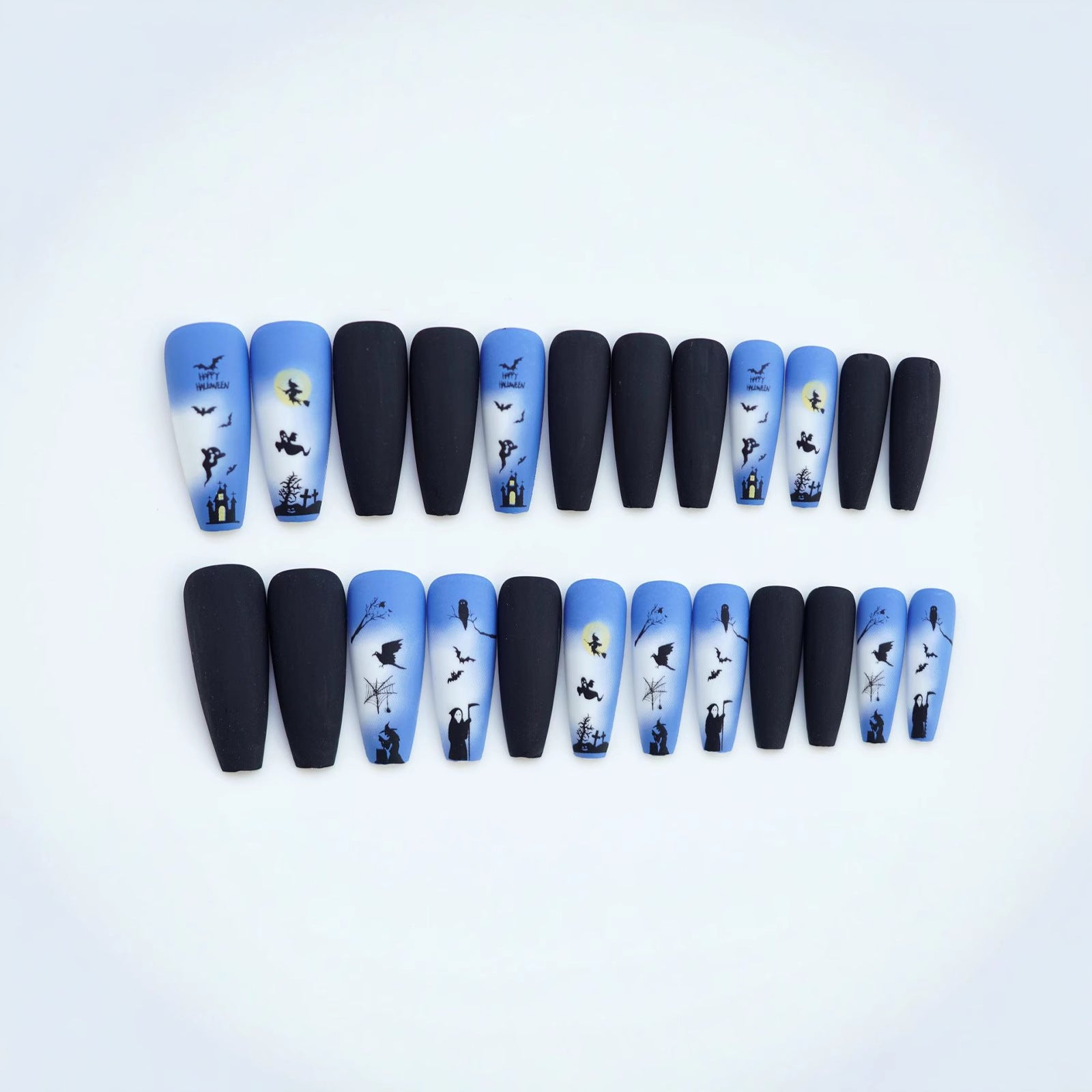 Wholesale 24 Pieces/ box  Black Nails Kits Nail Stickers