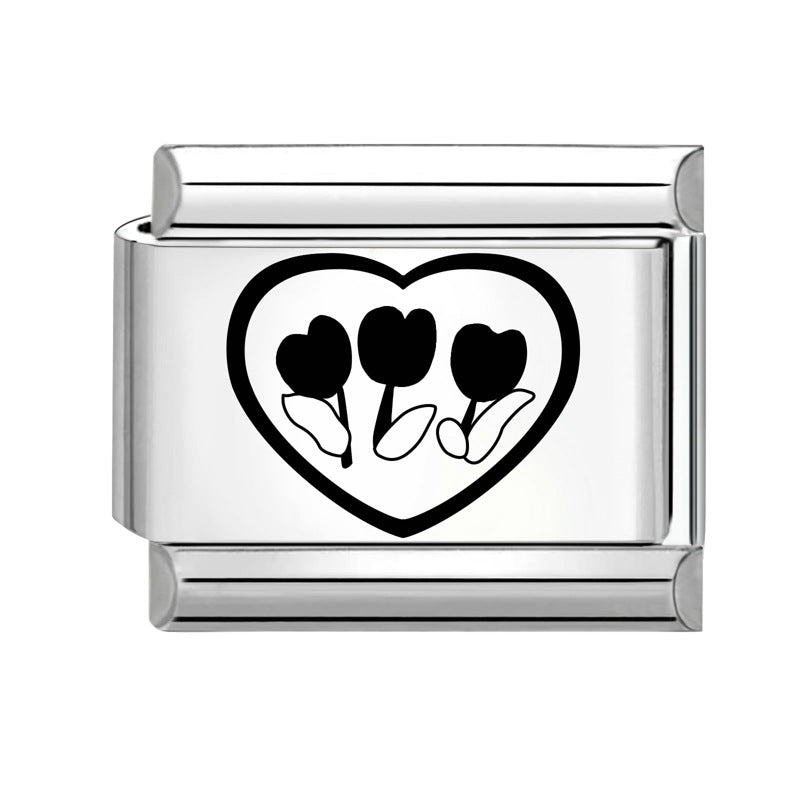 Wholesale Italian Charm Bracelet 9mm DIY Splicing Cute Creative Stainless Steel Composable Bracelet