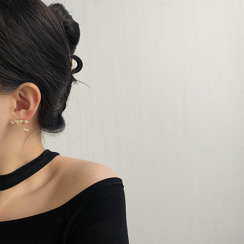 Wholesale Double Ring Super Flash Light Luxury Letter Double Layer Earrings ACC-ES-NingKa012