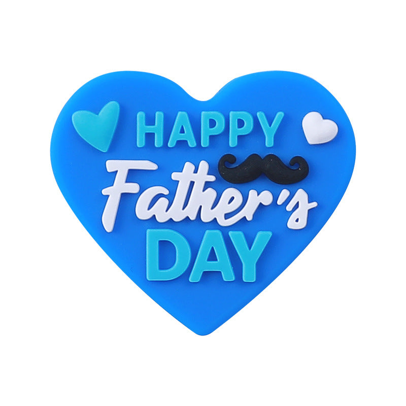 Wholesale 20pcs Father's Day Silicone Focal Beads DIY Beaded Pen Accessories ACC-BDS-HeXing017