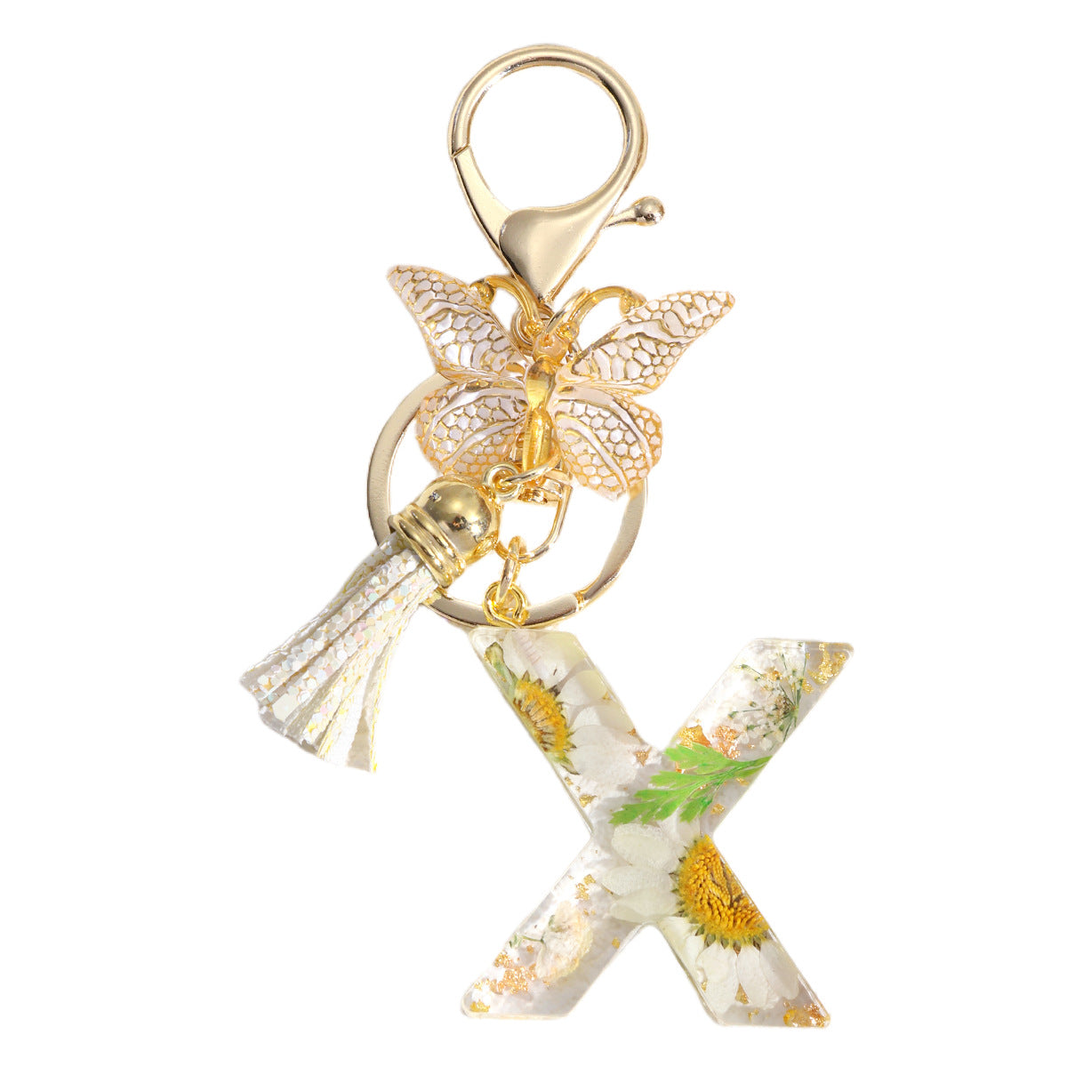 Wholesale Flowers English 26 Letters Keychain