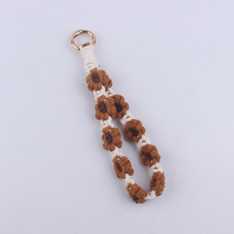 Wholesale Handmade Weaving Cotton Cord Daisy Keychain ACC-KC-GuangTian019