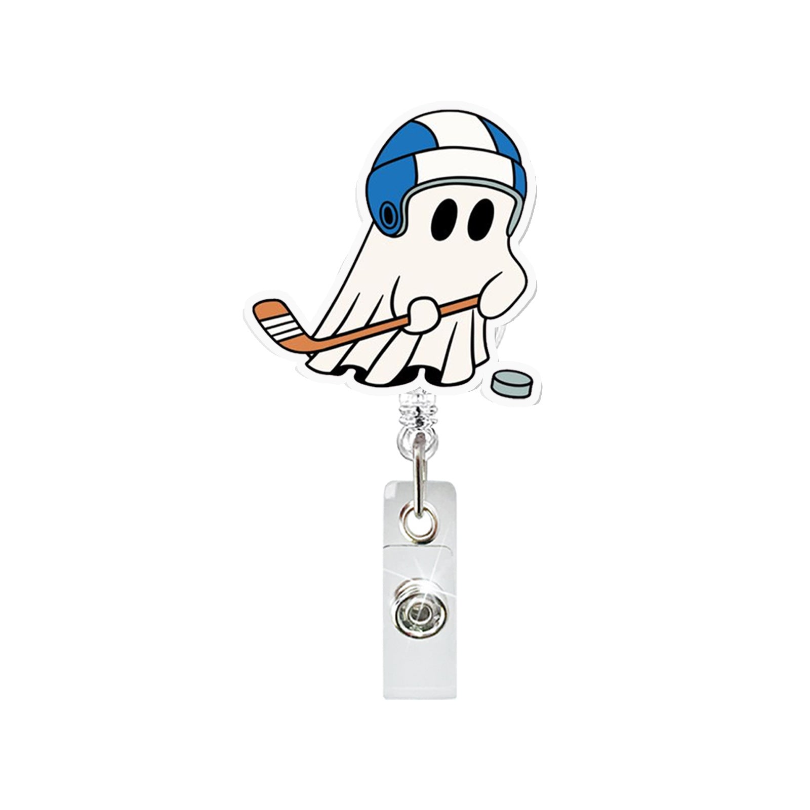 Wholesale Ghost Ball Sports Design Acrylic Retractable Badge Reel ABS ID Badge Holder for Party