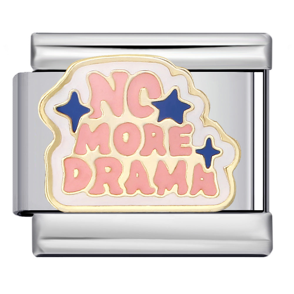 Wholesale Italian modular titanium steel welding pattern DIY  bracelet