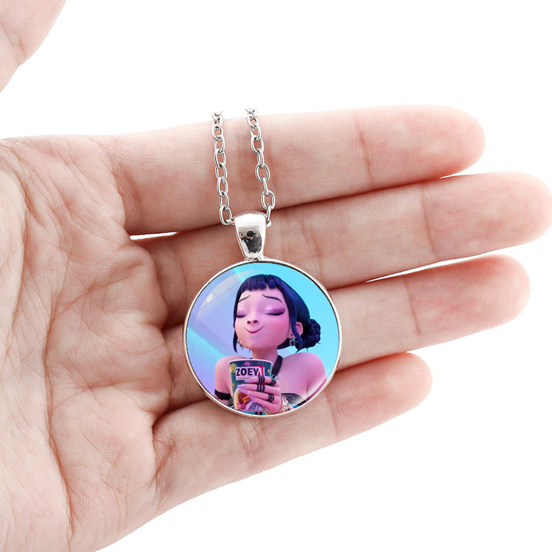 Wholesale kpop korean comic pendant sweater necklace