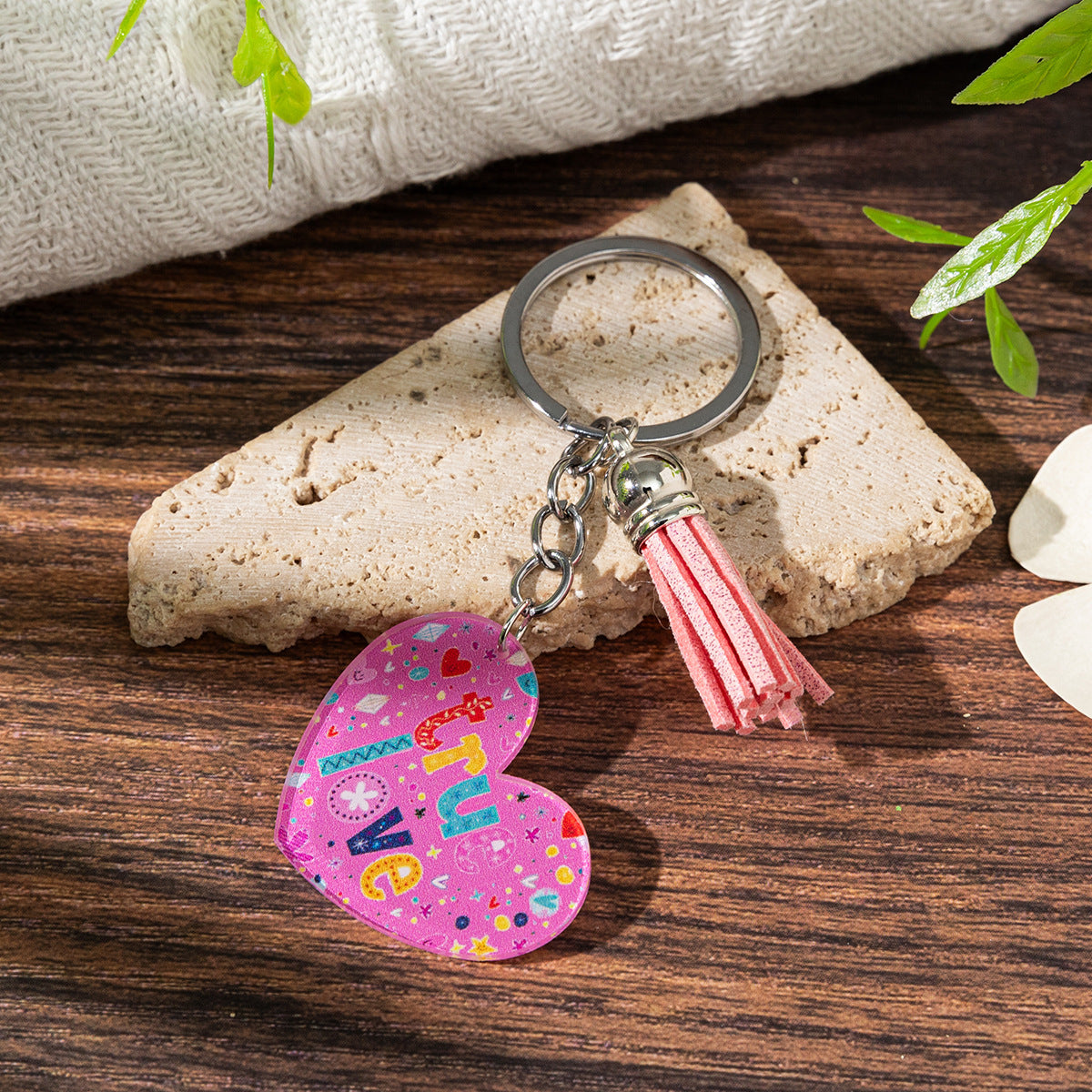 Wholesale Acrylic Gradient Tassel Keychain