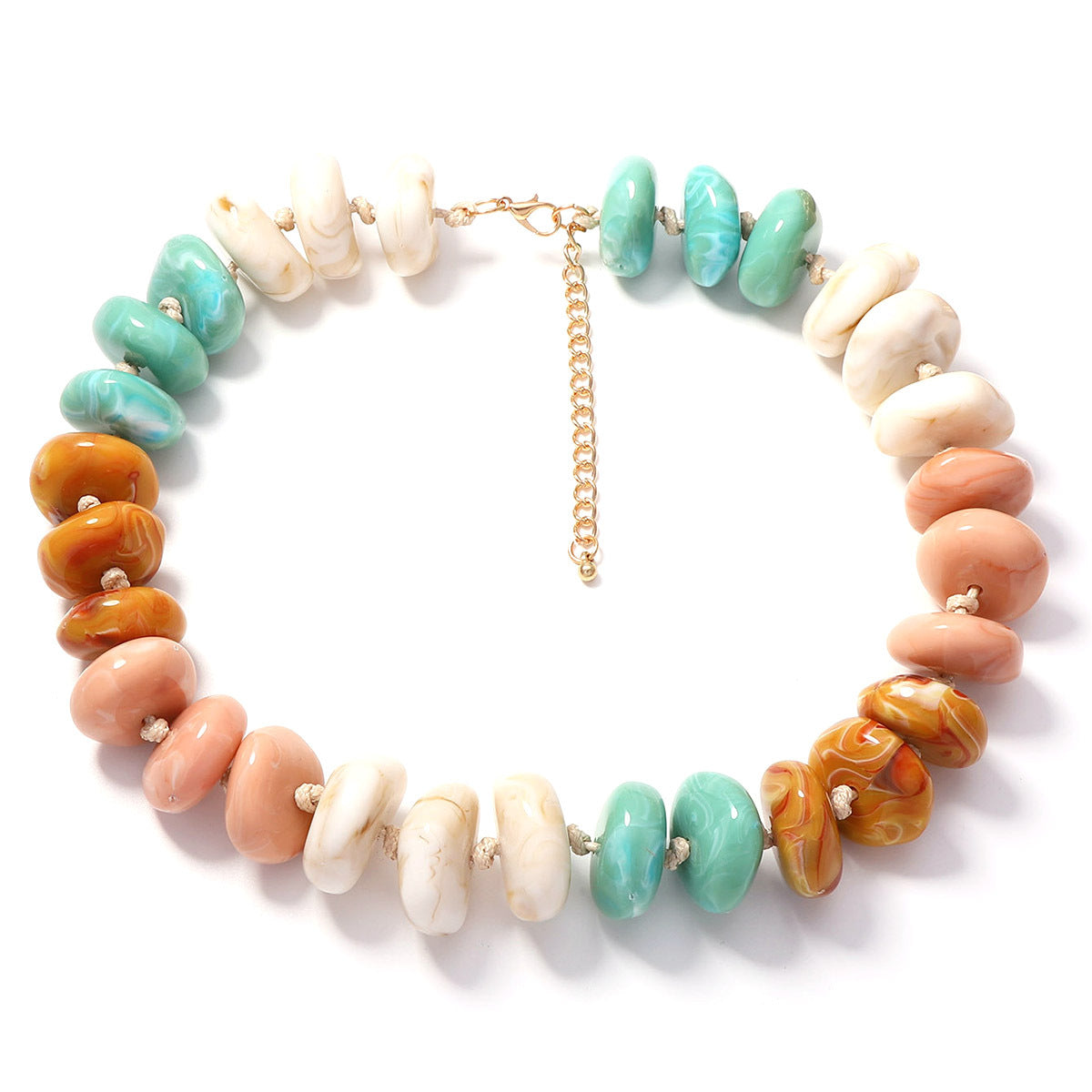 Wholesale Stylish Multicolor Beaded Necklace Chic Jewelry Accessory For Women