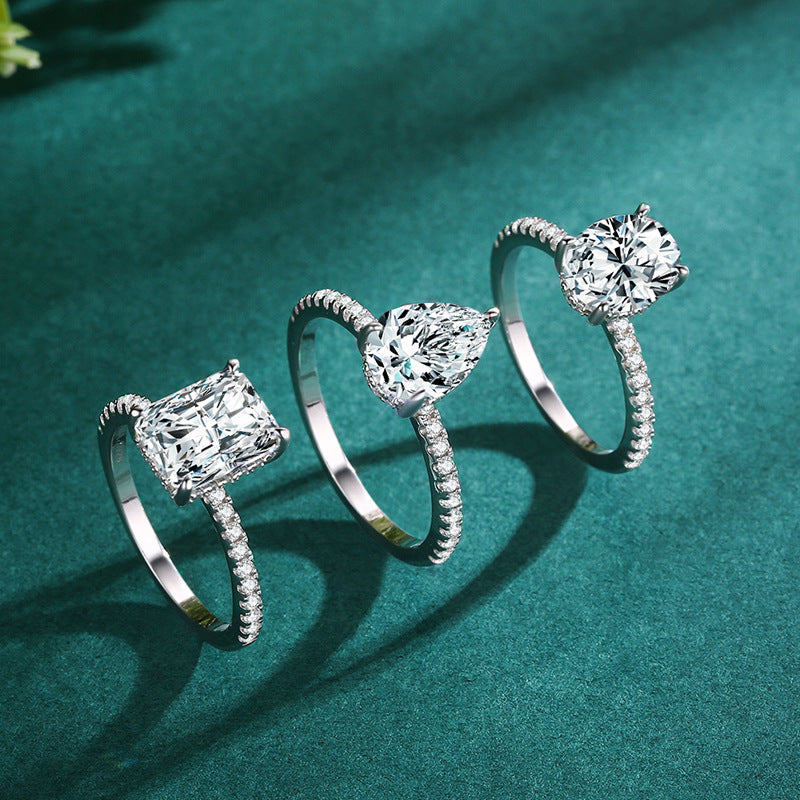 Wholesale s925 sterling silver oval proposal ring