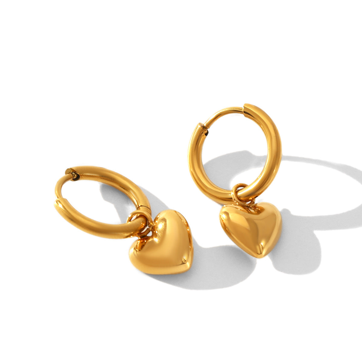 Wholesale  Love Pendant Stainless Steel Earrings Light Luxury Minimalist All-match Color-free Loop Earrings