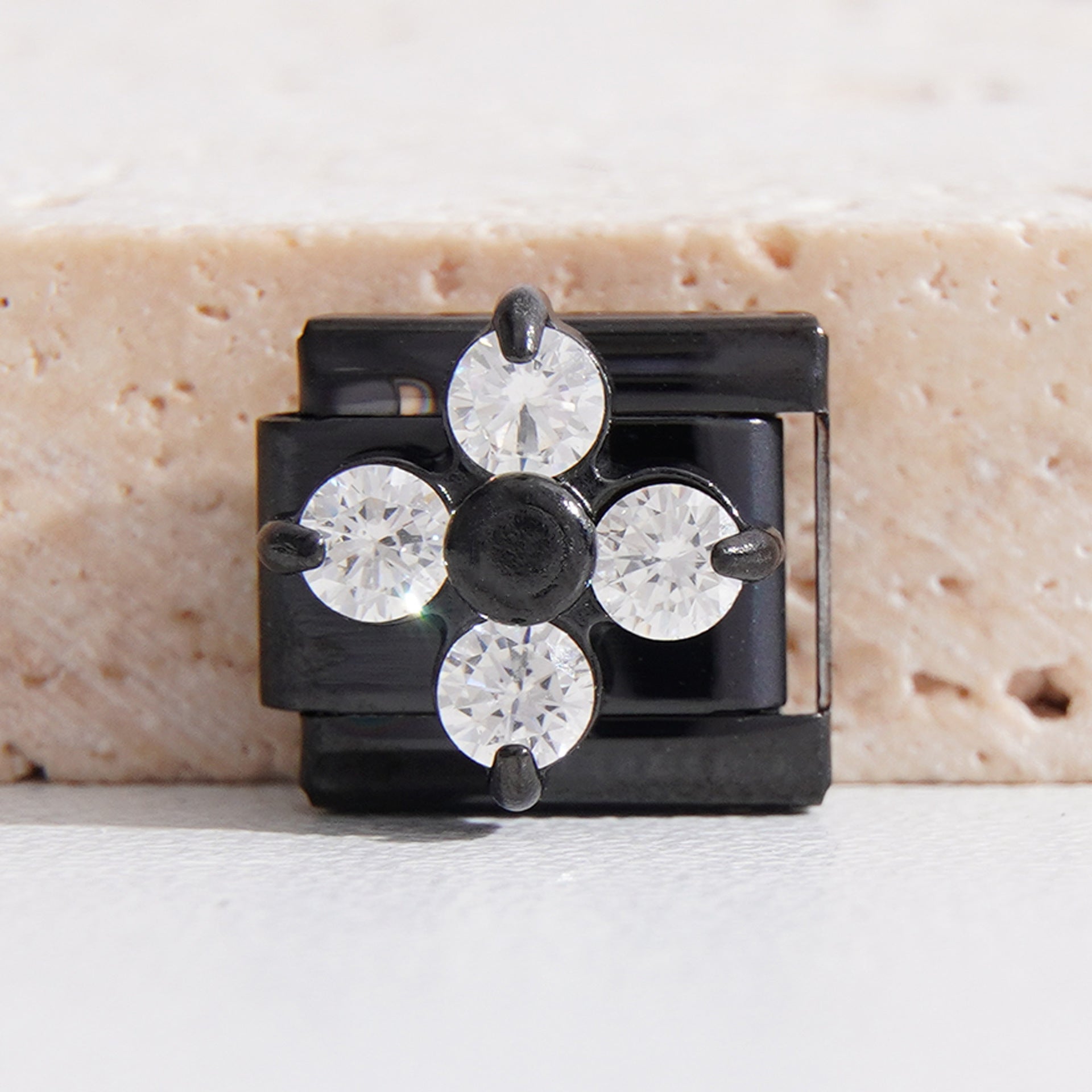 Wholesale Italian Charm Bracelet 9mm DIY Splicing Black Heart Star Stainless Steel Composable Bracelet