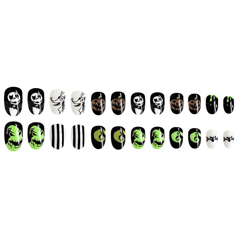 Wholesale 24 Pieces/box Halloween Press-on Nails Kits Nail Stickers ACC-NS-GuaiXL108