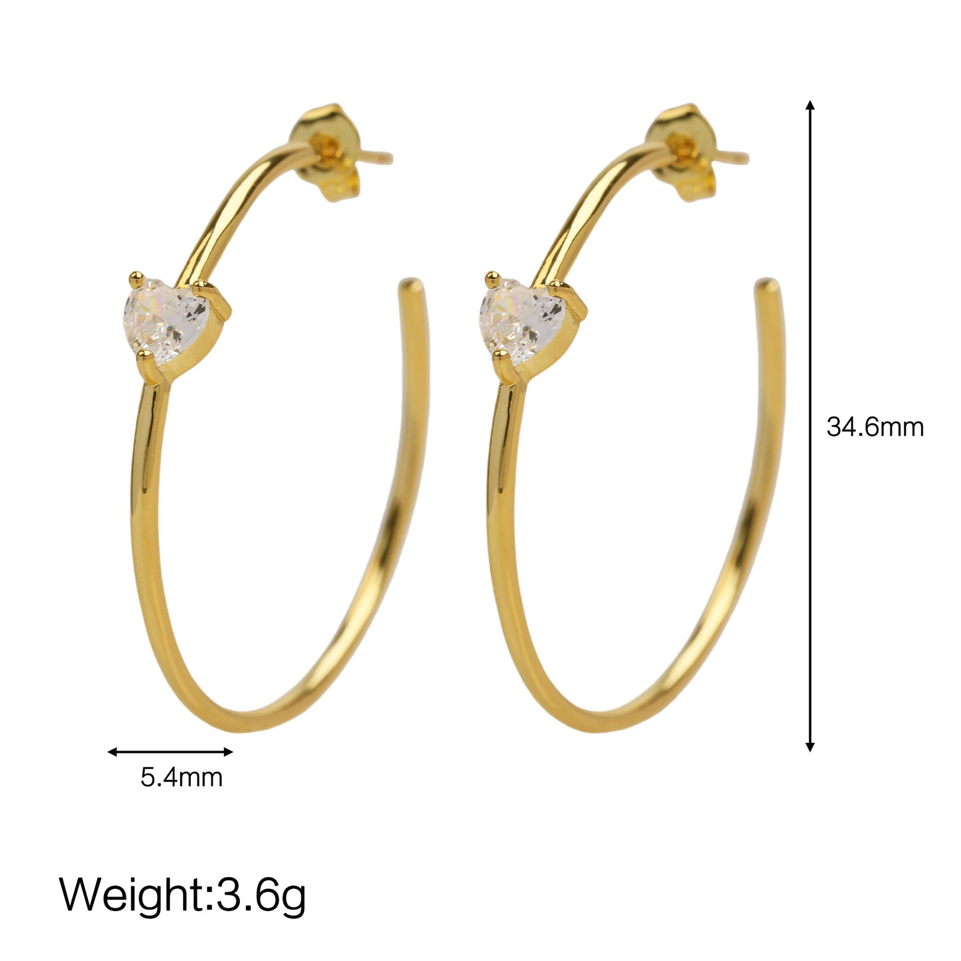 Wholesale  18k Brass Zircon Water Drop Earrings
