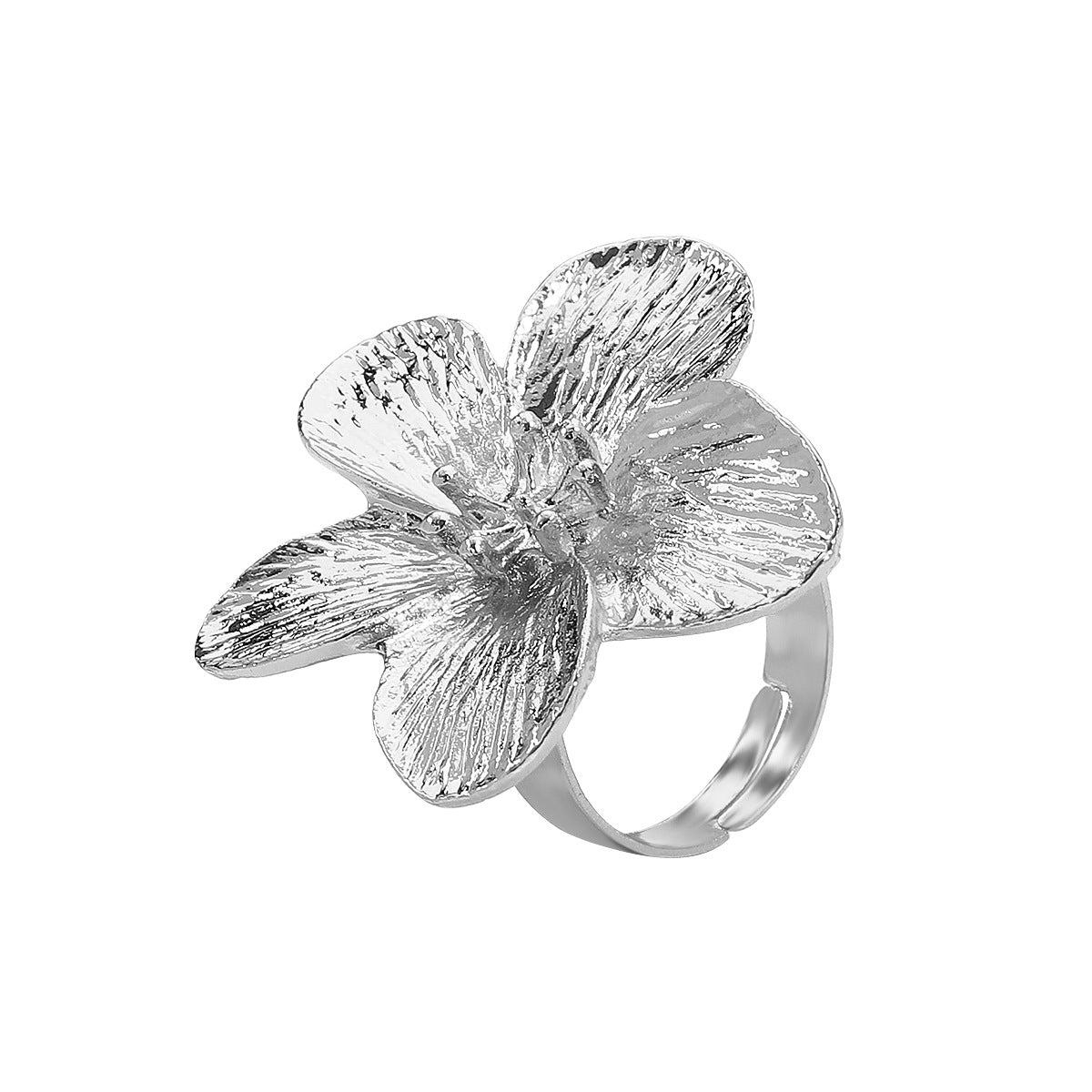 Wholesale Simple Metal Style Earrings Retro Flower Necklace Niche All-match Ring