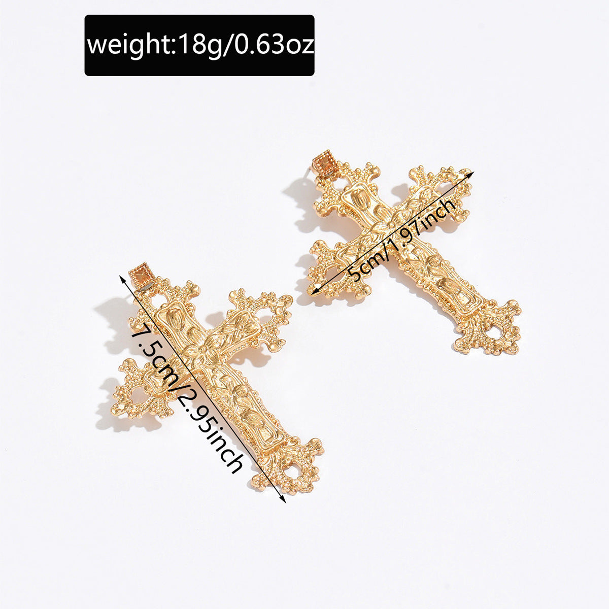 Wholesale Cross Design Hollow Flower Earrings,  Alloy Electroplated – Trendy Fashion Accessory for Resale