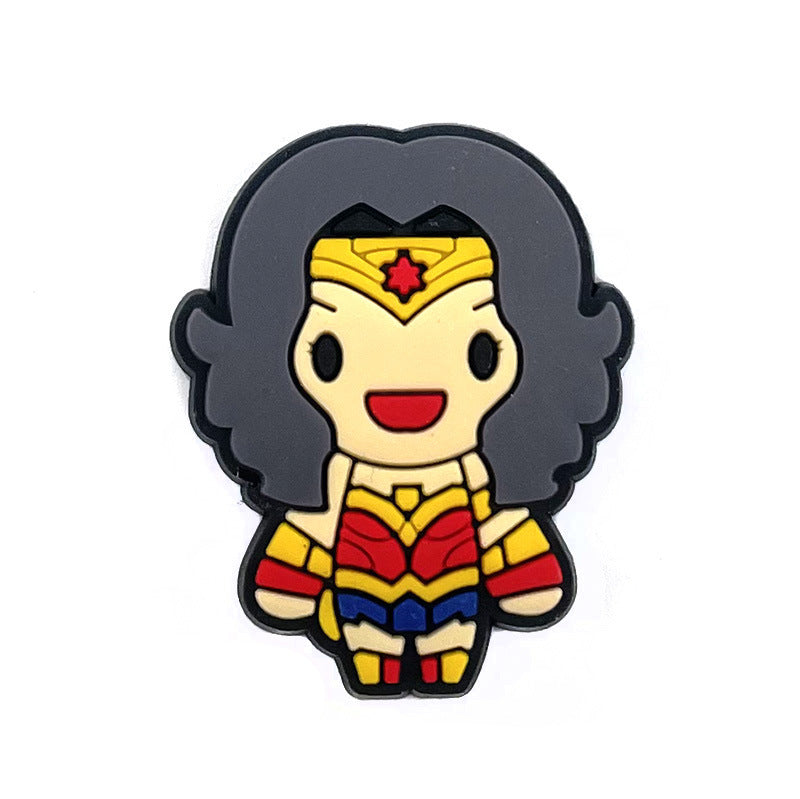 Wholesale 10pcs Soft rubber superhero cartoon Charms