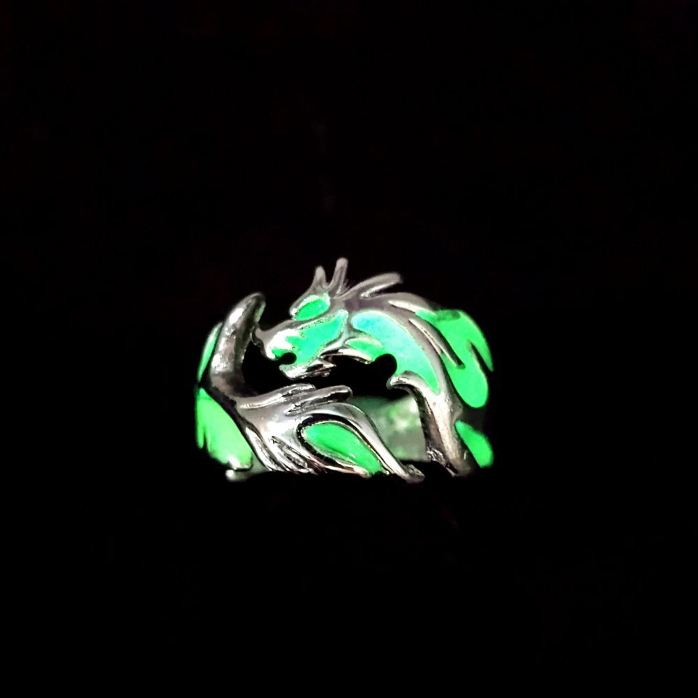 Wholesale Multicolor luminous dragon pattern men' s ring