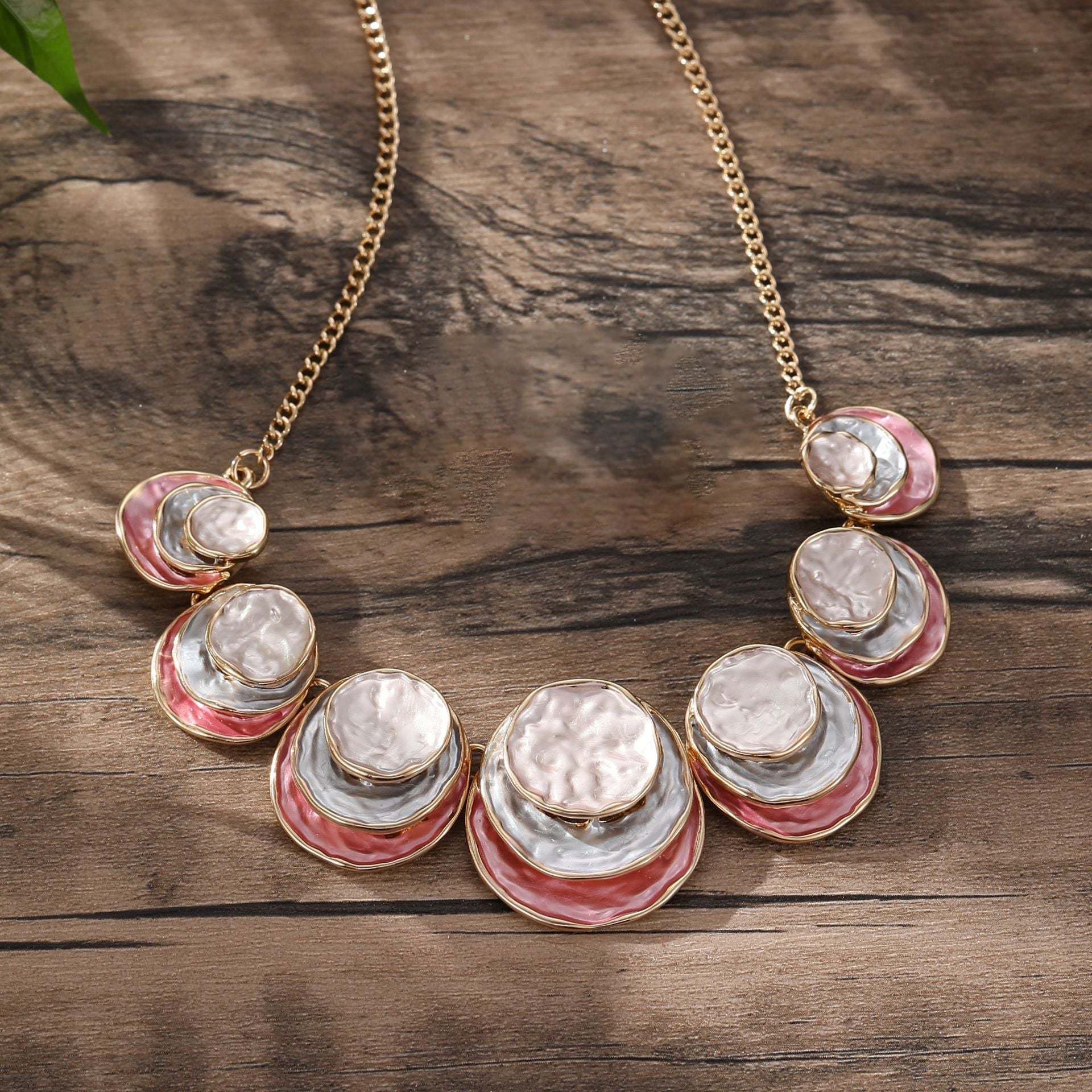 Wholesale  Multi-layer Round Color Coated Necklace