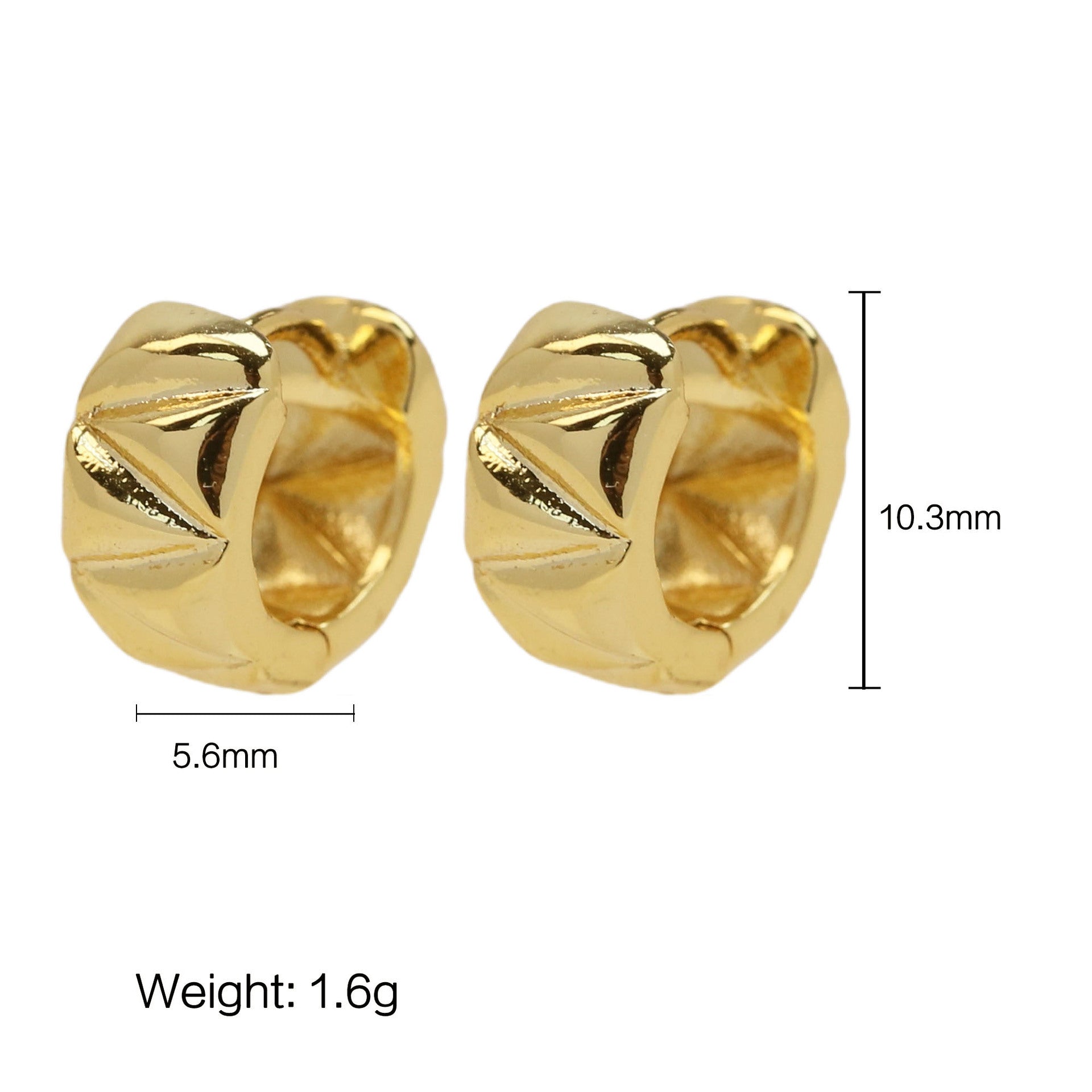 Wholesale 18k gold brass smooth triangle small earring
