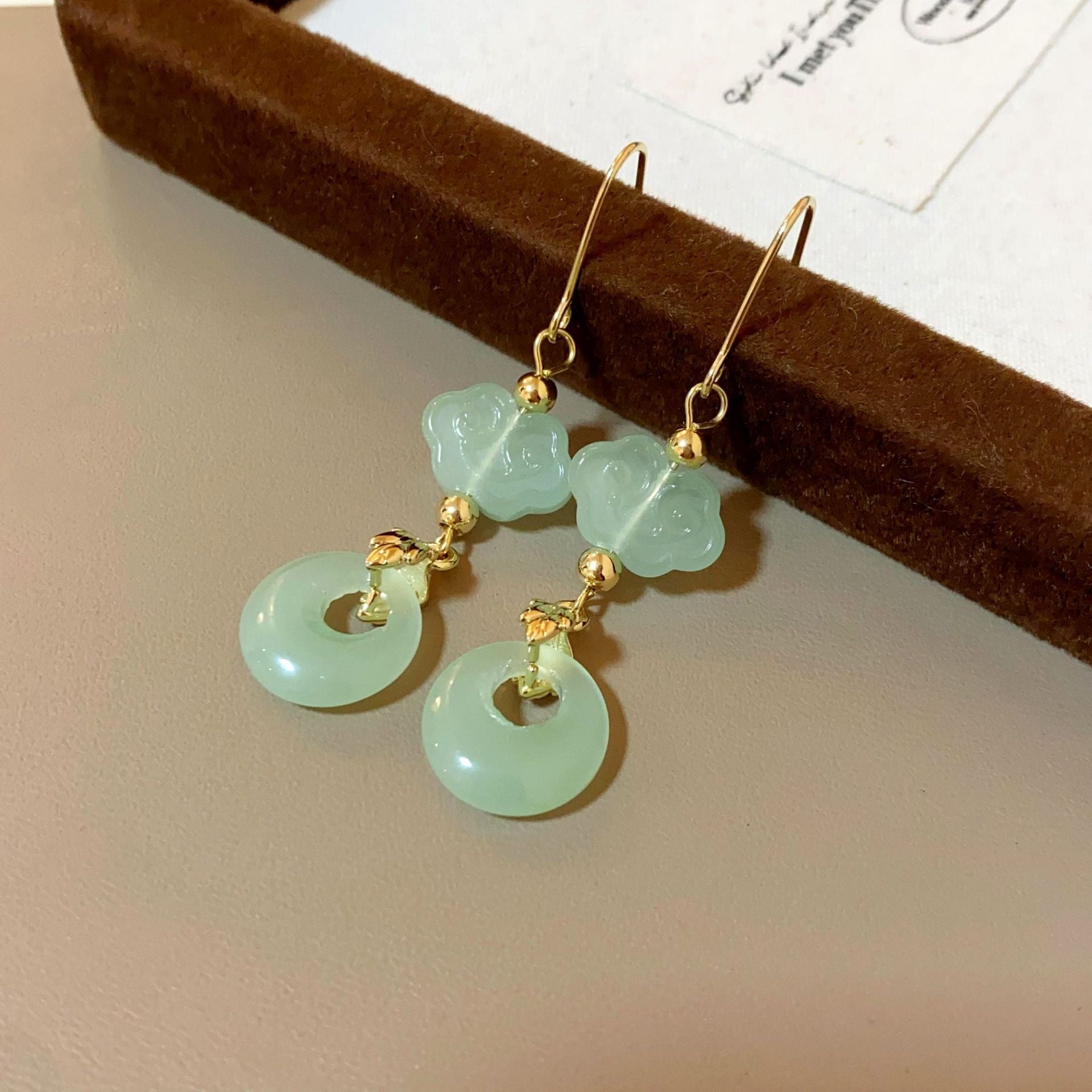 Wholesale Black Bamboo Flower Pearl Tassel Earrings ACC-ES-Fengm003