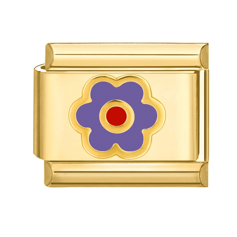 Wholesale Italian Charm Bracelet 9mm DIY Splicing Gold Creative Pattern Stainless Steel Composable Bracelet