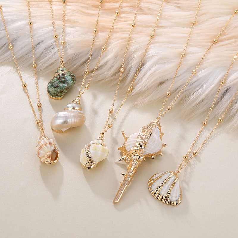 Wholesale Beach shell gold-plated conch necklace