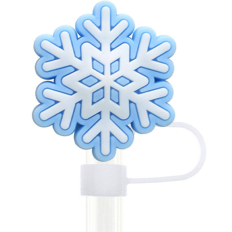 Wholesale Random 100pcs Christmas 10mm PVC Soft Straw Tube Cap ACC-SCR-RYY082