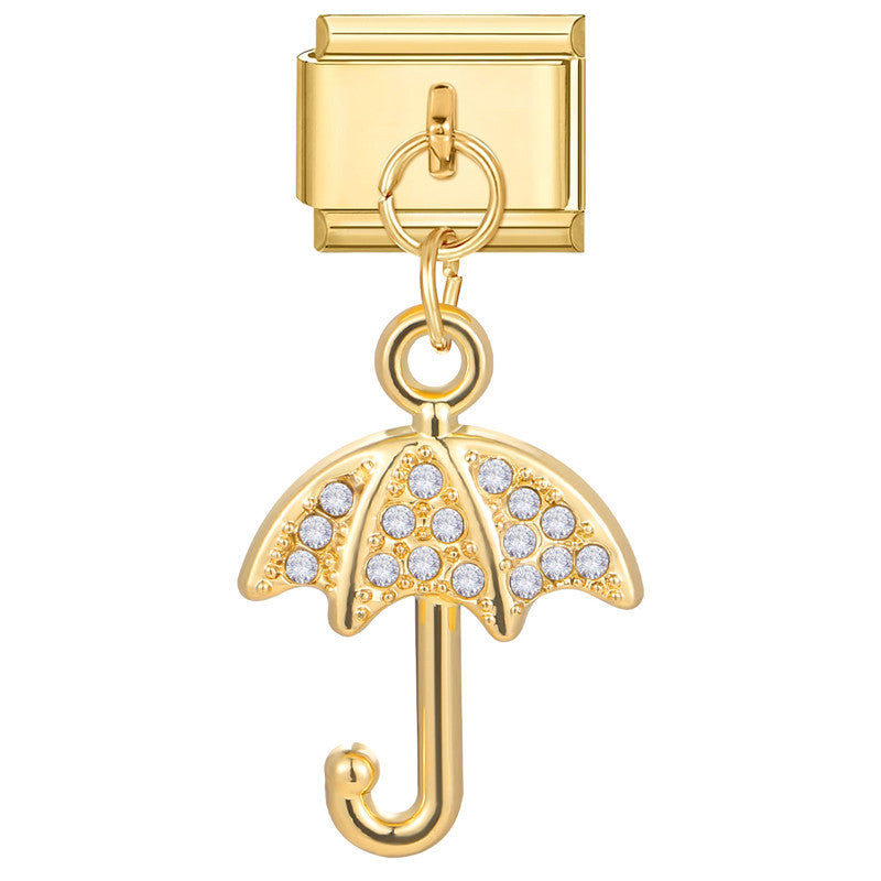 Bracelet de charme italien en gros 9 mm DIY Splicing Gold Star Heart Titanium Steel Bracelet composable