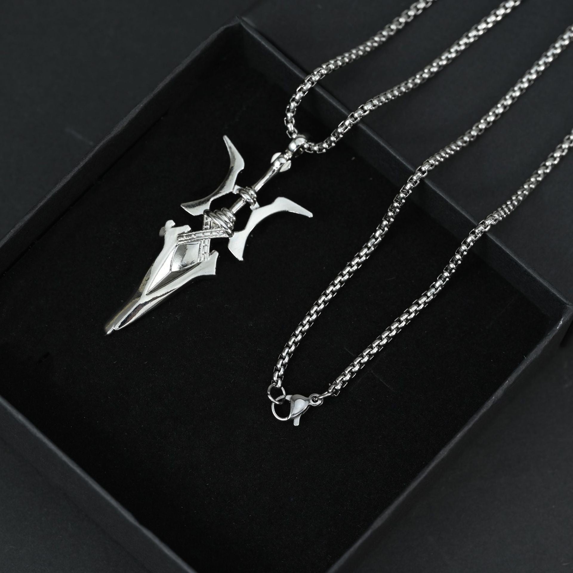 Wholesale Zinc Alloy Fangtian Halberd Pendant Necklace Ancient Chinese Hip Hop Style Fashion Jewelry Gift For Resale