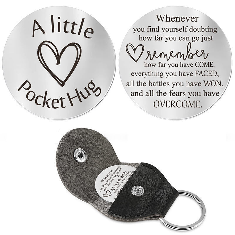 Wholesale Cute Titanium Steel Wedding Lucky Charm Coin Keychain Gift With Leather Bag For Boutique Resale