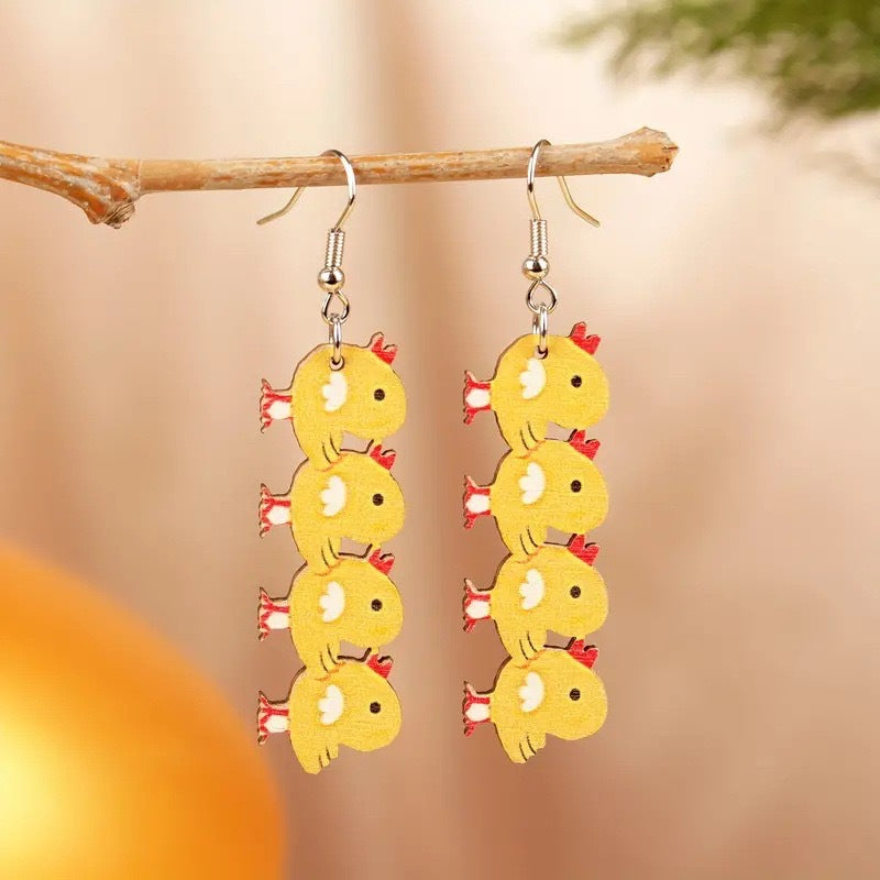 Wholesale easter broken egg shell wooden earrings cute style wooden  earrings