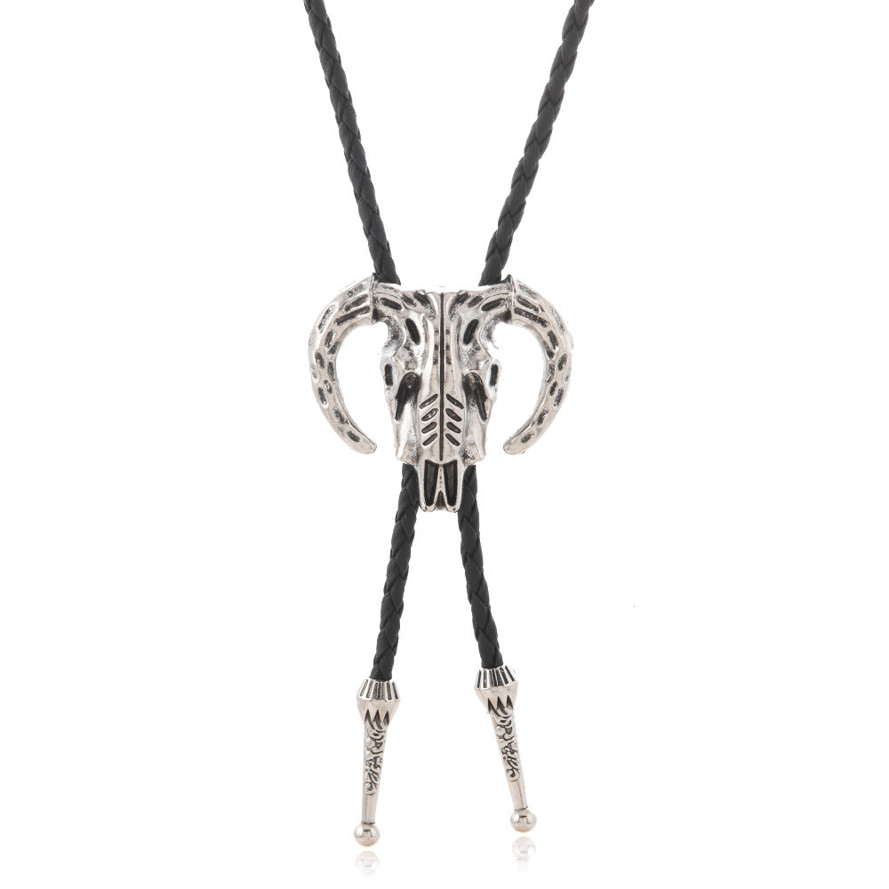 Wholesale Vintage alloy big sheep head pendant necklace