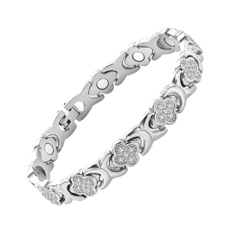 Wholesale Rose gold magnetic copper fashion minimalist accessory titanium steel bracelet delicate small jewelry for girls