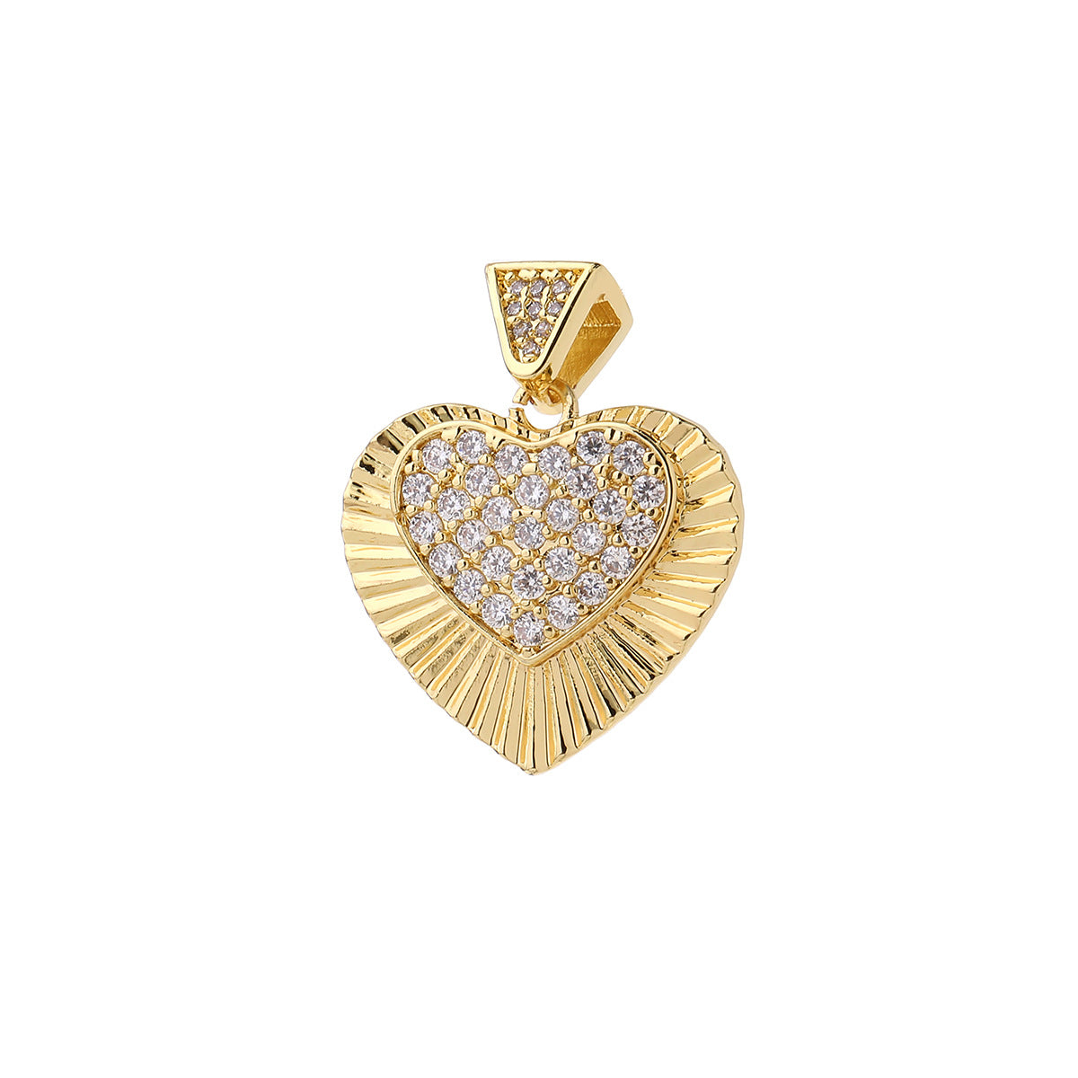 Wholesale Vintage Cross Pendant Gold Plated Brass Zircon DIY Necklace Fashion Accessory