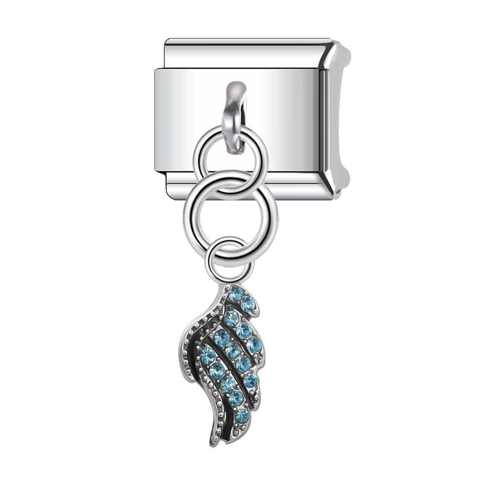 Wholesale Italian Charm Bracelet 9mm DIY Splicing Five-pointed Star Pendant Stainless Steel Composable Bracelet