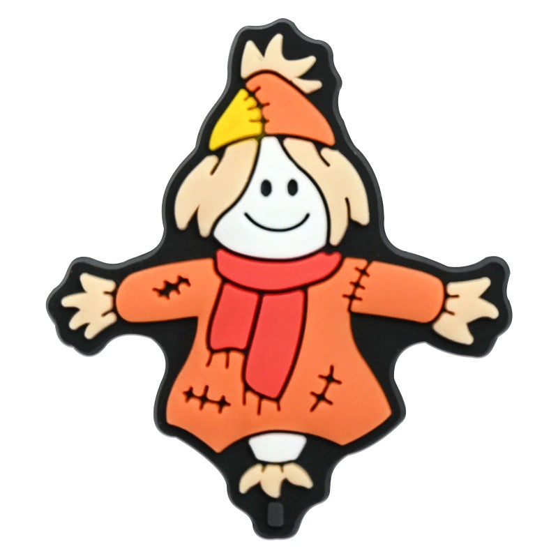 Wholesale   Random 100pcs Thanksgiving series PVC Soft Rubber Shoe Buckle Decoration