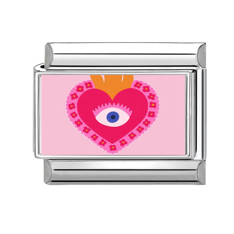 Wholesale 9mm Italian Charm Starter Bracelets DIY Heart Series Stainless Steel Composable Bracelet