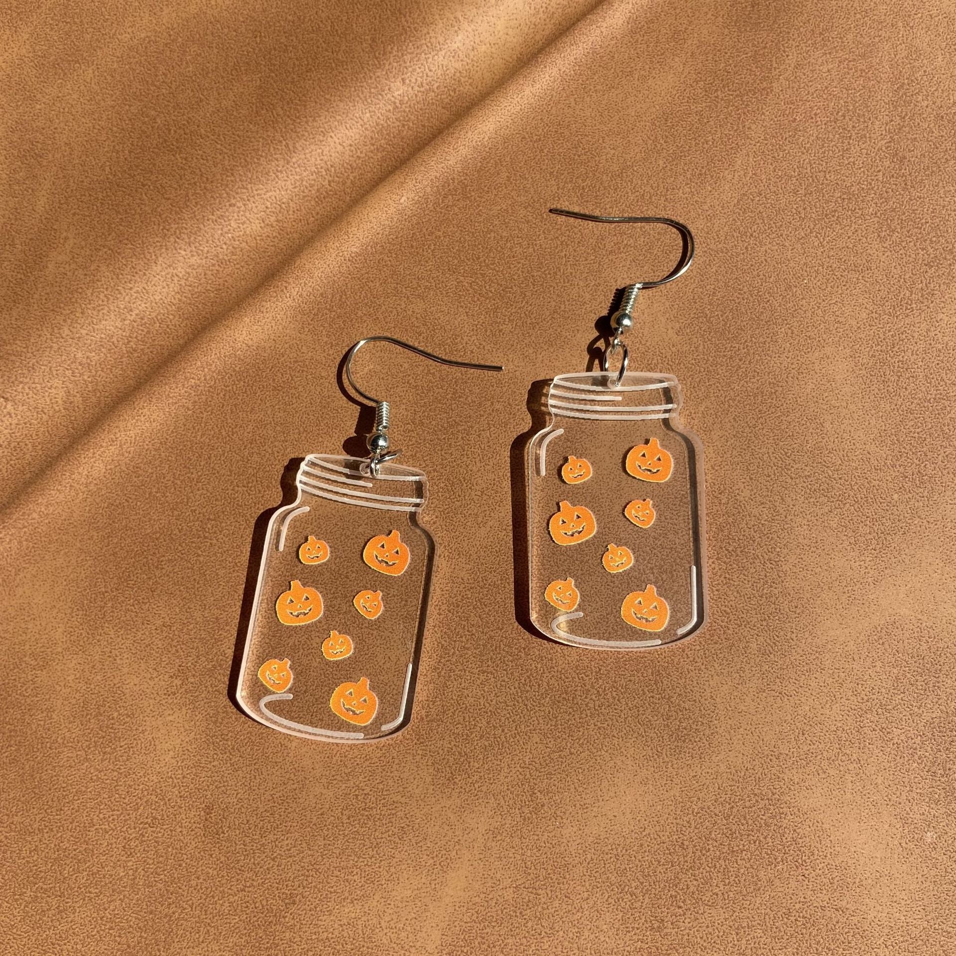 Wholesale Creative  Acrylic Transparent Bottle  Printed Cute Funny Earrings