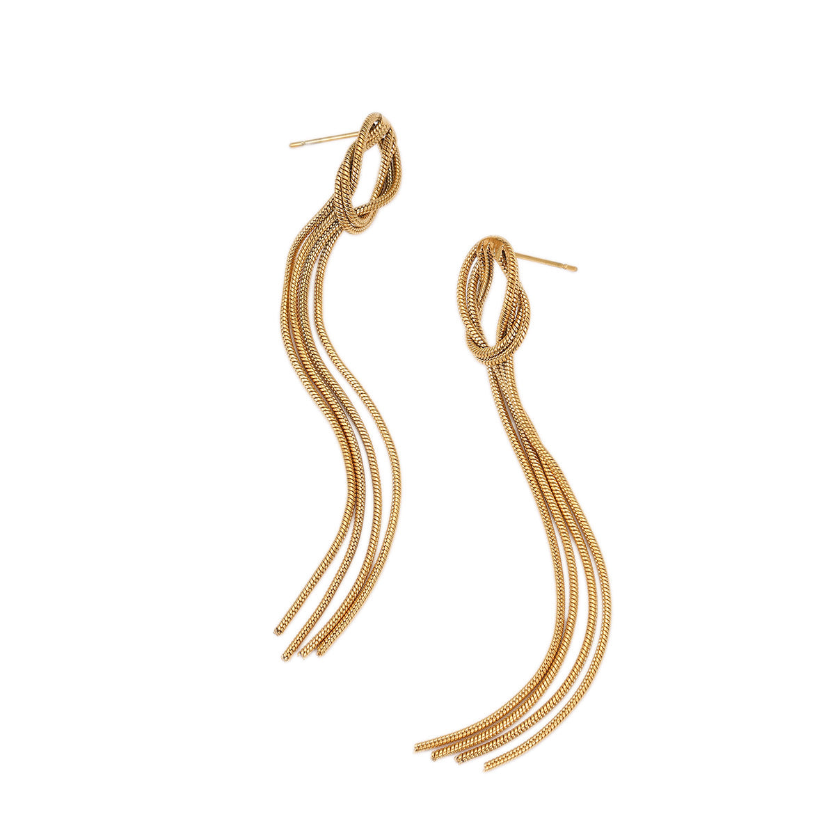 Wholesale  long tassel stainless steel earrings