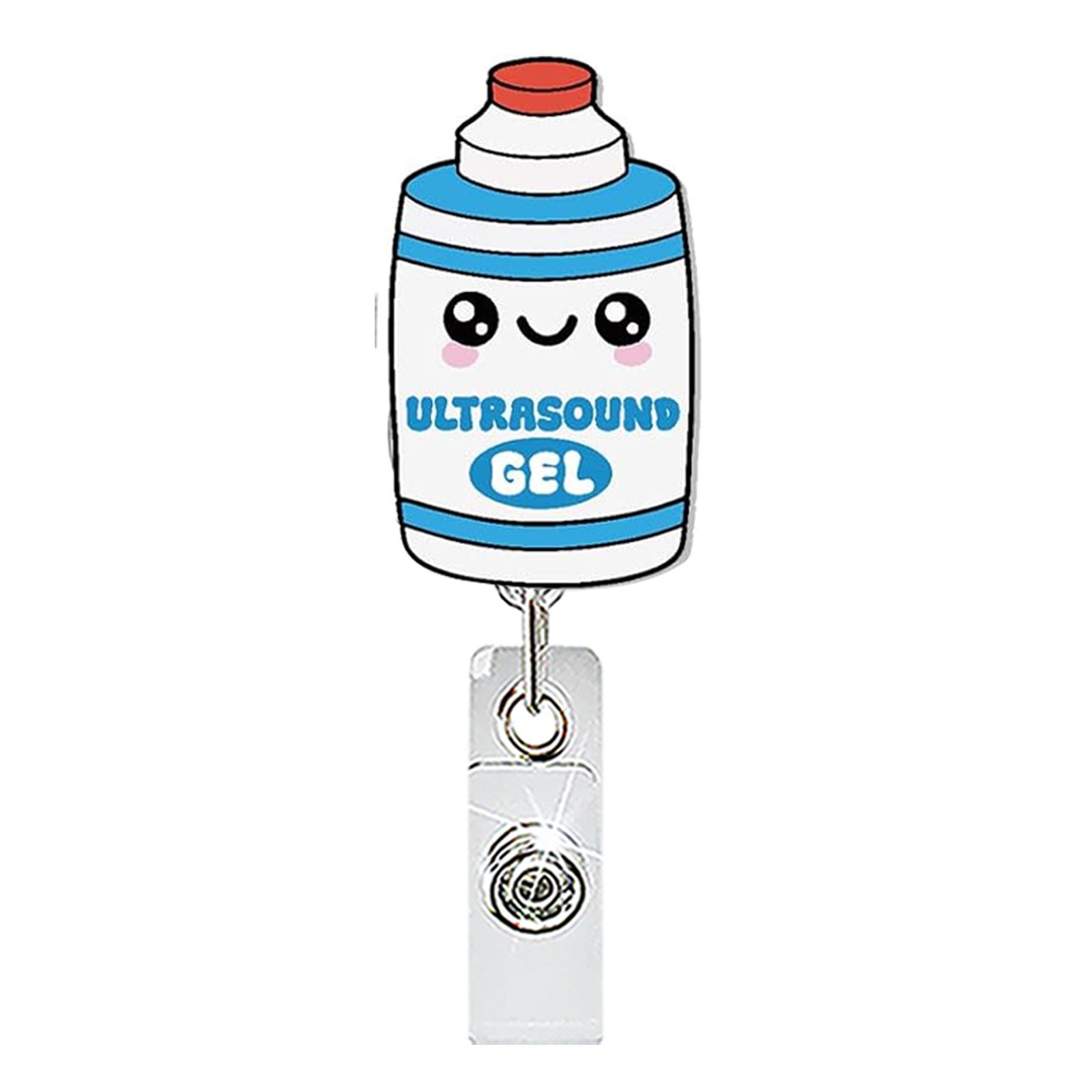 Wholesale Acrylic Retractable Badge Reel with Doctor Nurse Cartoon Design for Clinic Use