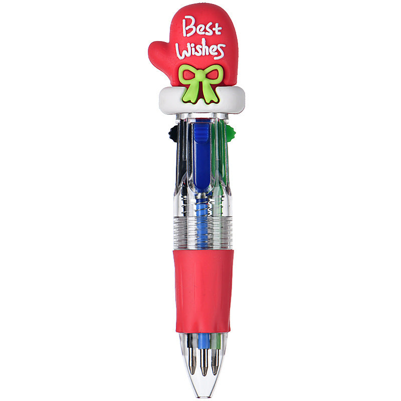 Wholesale Cute cartoon Christmas four-color ballpoint pen