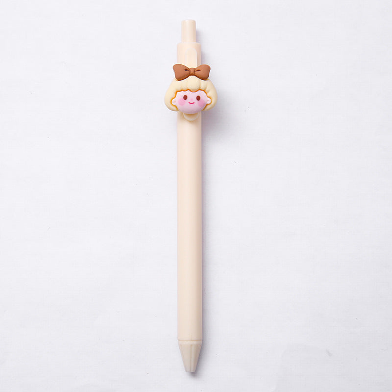 Wholesale Cartoon Milk Curry Color Press Gel Pen