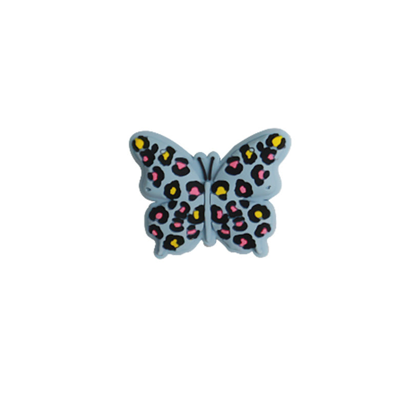 Wholesale 10pcs Leopard Print Butterfly Silicone Beads Focal Beads DIY Beading Accessories ACC-BDS-JIaHao011