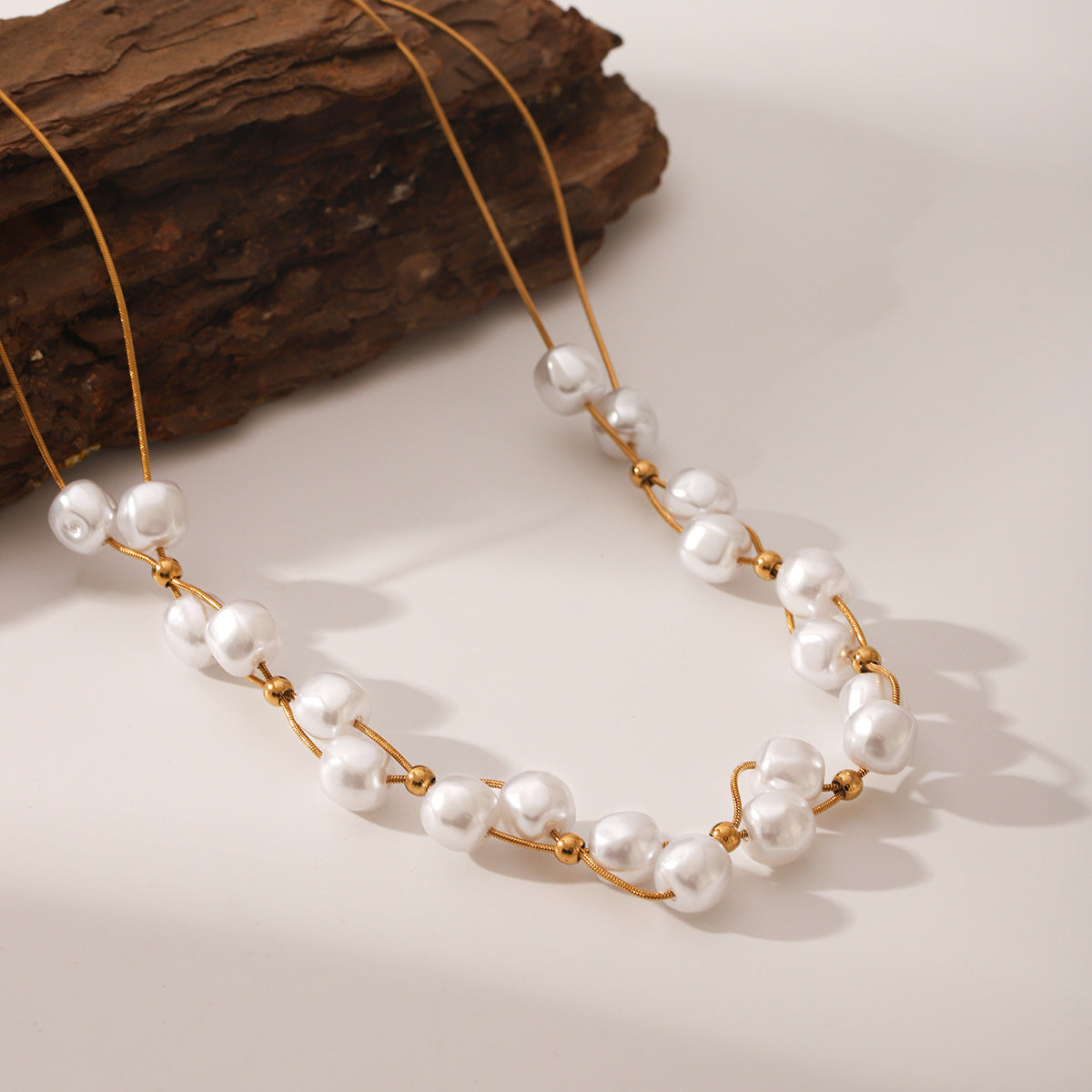 Wholesale Stainless Steel Necklace  Pearl Exquisite Necklace