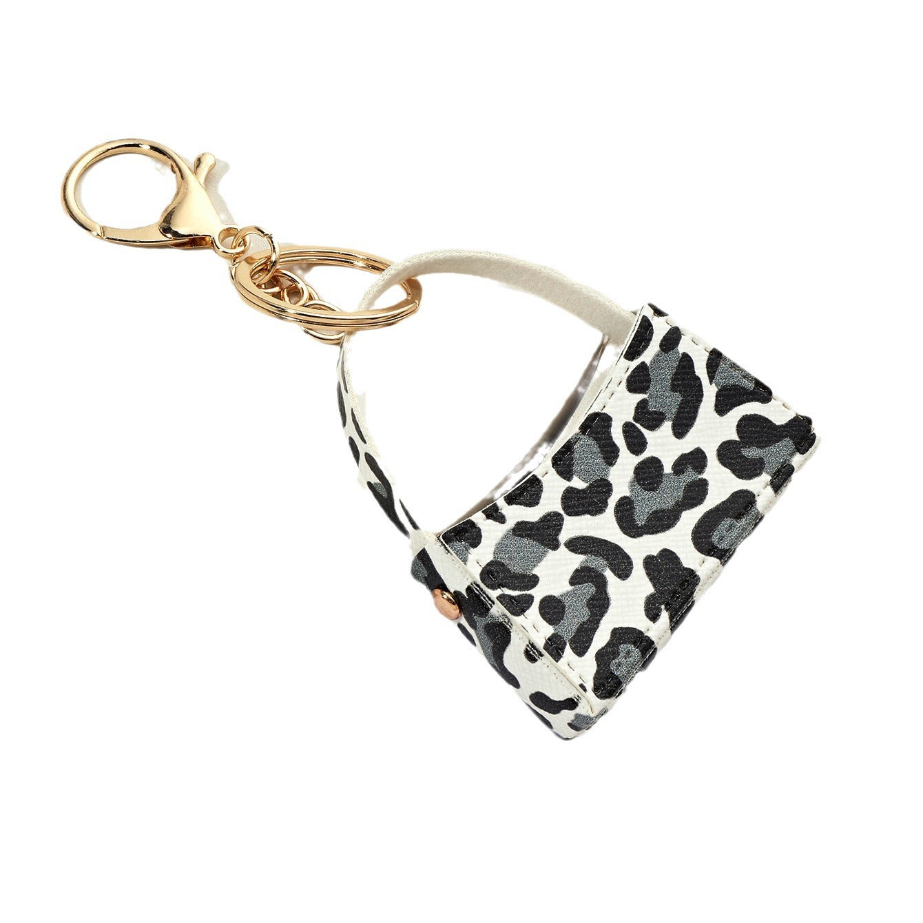 Wholesale Leopard Print Small Curved Bag PU Leather Coin Purse Keychain Pendants ACC-KC-XTZ010