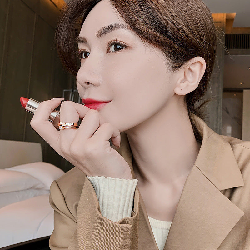 Wholesale Round Titanium Steel Rings Light Luxury Rings ACC-RS-Yuxi003