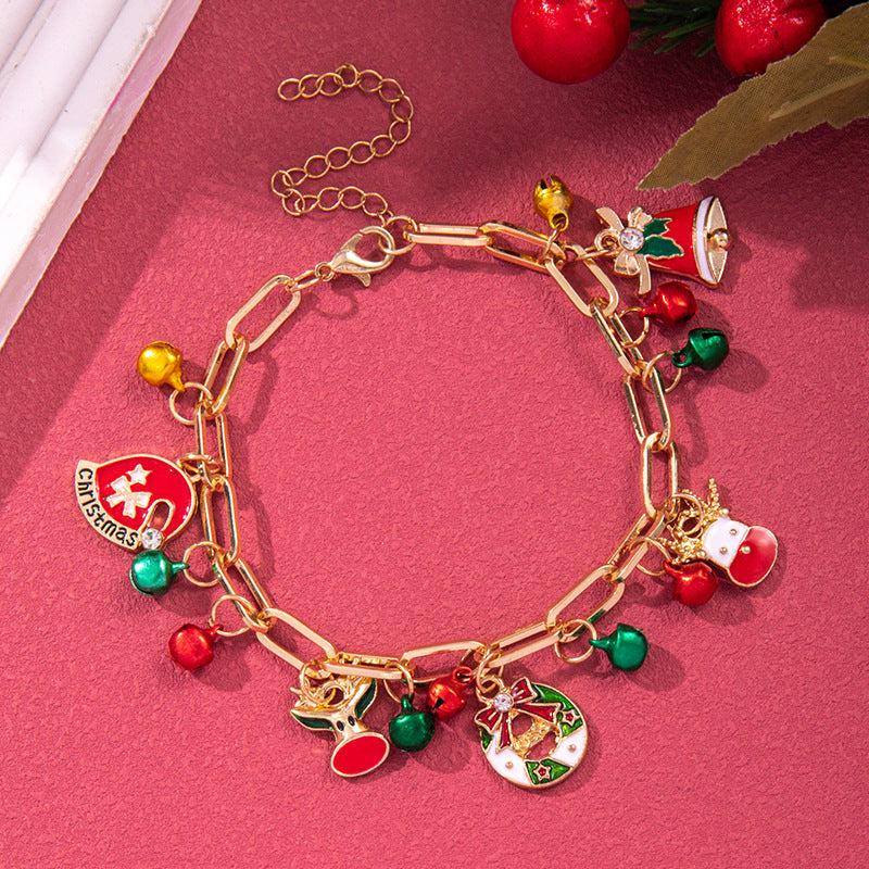 Wholesale Christmas Bell Snowflake Elk Pendant Bracelet ACC-BT-Zhey005