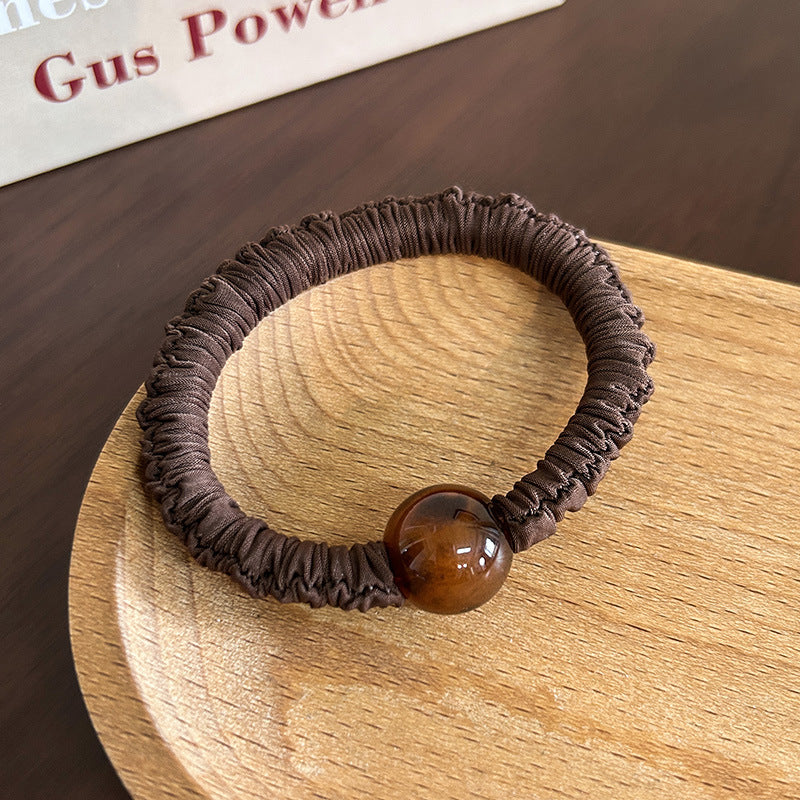 Wholesale small rubber band brown scrunchies